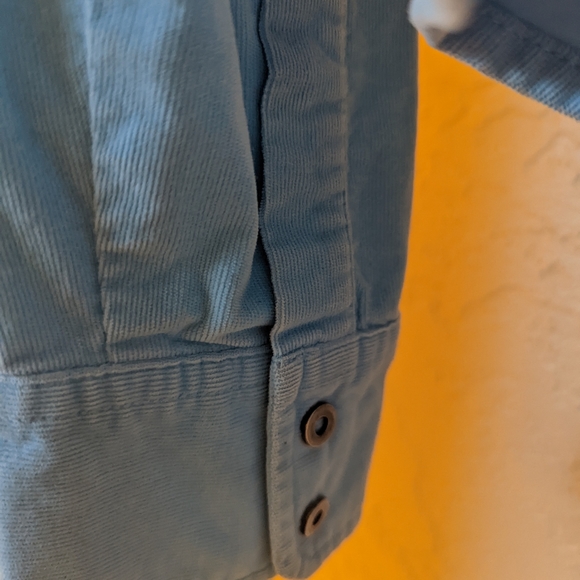 Talbot's size Petite small light blue corduroy snap down shirt - Picture 3 of 12